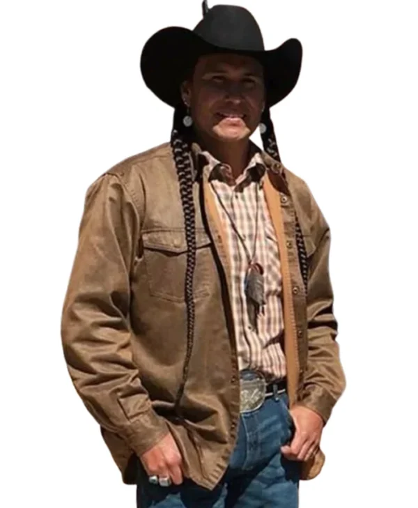 Moses Brings Plenty Yellowstone S04 Brown Cotton Jacket