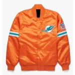 NFL Miami Dolphins Orange Satin Jacket