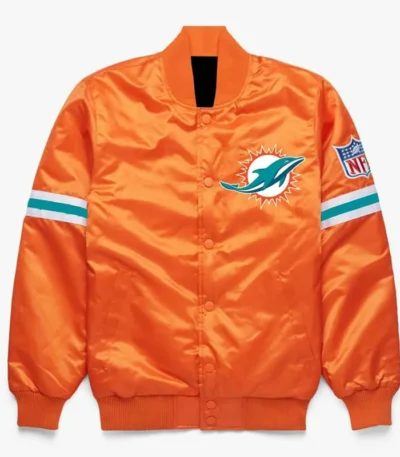 NFL Miami Dolphins Orange Satin Jacket