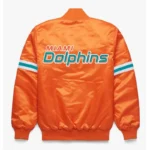 NFL Miami Dolphins Orange Satin Jacket