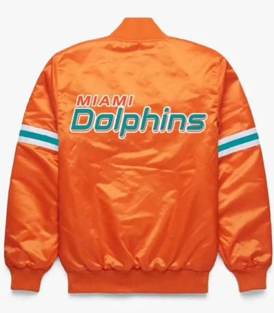 NFL Miami Dolphins Orange Satin Jacket
