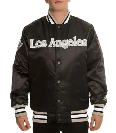 NHL Los Angeles Kings Black Satin Jacket