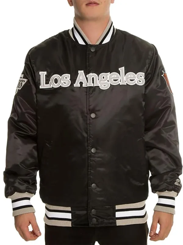NHL Los Angeles Kings Black Satin Jacket