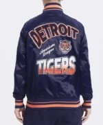 Detroit Tigers Turn It Up M Classic Rib Navy Satin Jacket