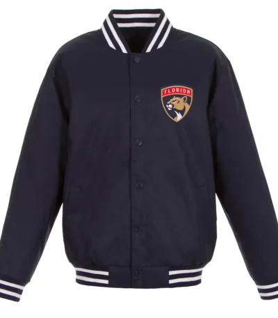 Navy Florida Panthers Front Hit Poly Twill Jacket
