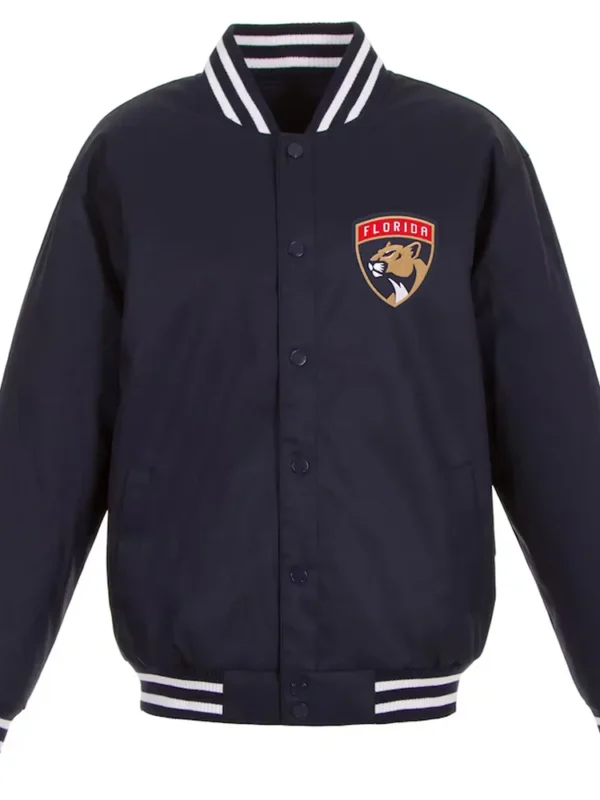 Navy Florida Panthers Front Hit Poly Twill Jacket