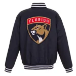Navy Florida Panthers Front Hit Poly Twill Jacket