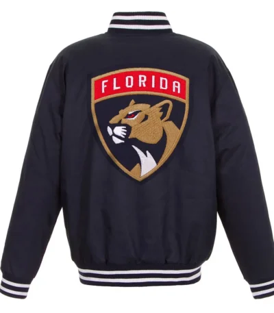 Navy Florida Panthers Front Hit Poly Twill Jacket