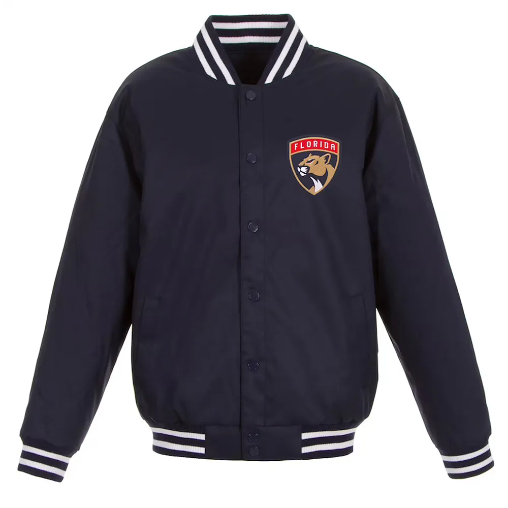 Navy Florida Panthers Front Hit Poly Twill Jacket Navy Florida Panthers Front Hit Poly Twill Jacket