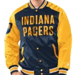 Navy/Gold Indiana Pacers Renegade Satin Jacket