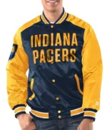 Navy/Gold Indiana Pacers Renegade Satin Jacket