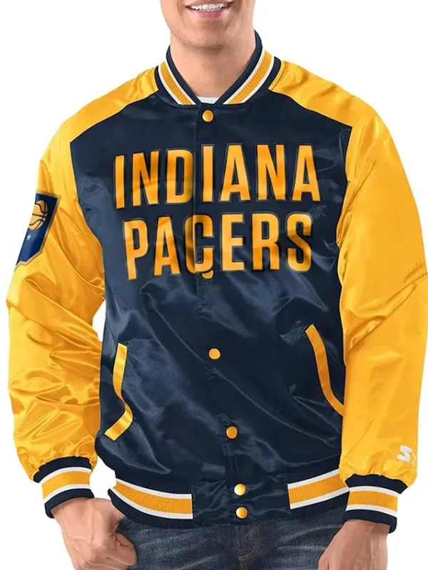 Navy/Gold Indiana Pacers Renegade Satin Jacket