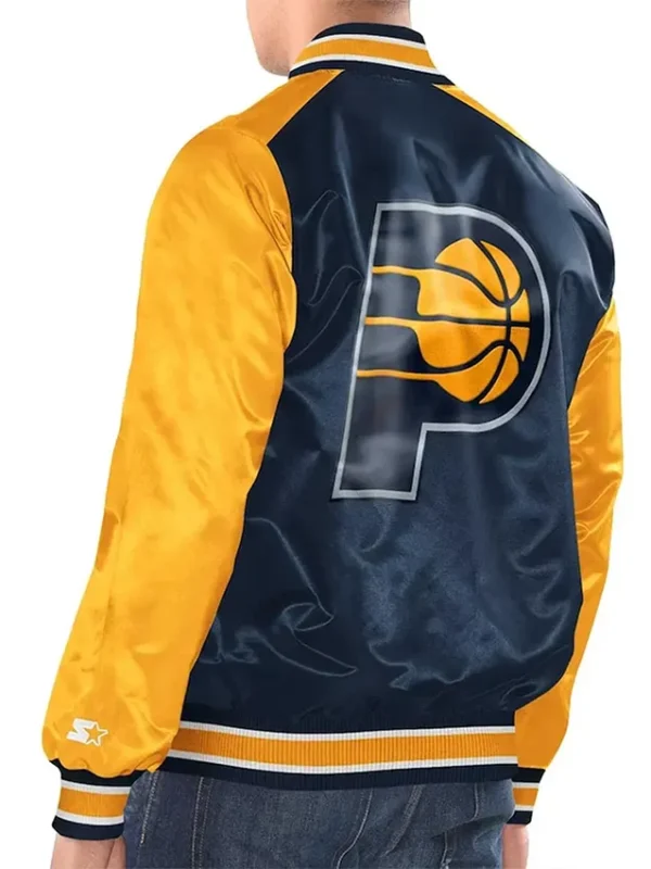 Navy/Gold Indiana Pacers Renegade Satin Jacket
