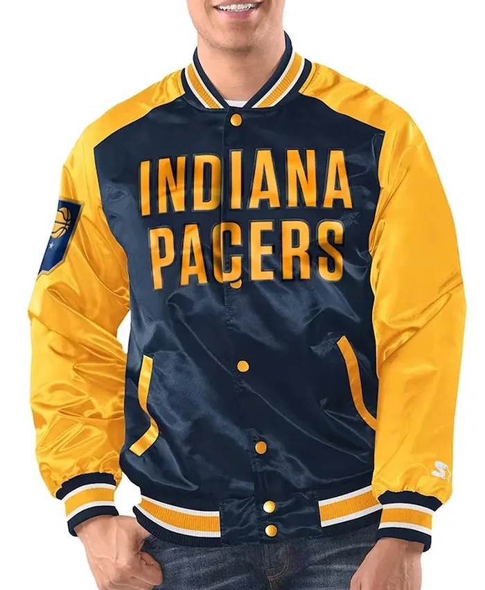 Navy/Gold Indiana Pacers Renegade Satin Jacket Navy/Gold Indiana Pacers Renegade Satin Jacket