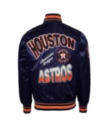 Houston Astros Turn It Up M Classic Rib Navy Satin Jacket