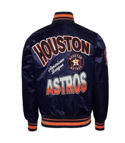 Houston Astros Turn It Up M Classic Rib Navy Satin Jacket