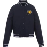Navy Indiana Pacers Poly-Twill Bomber Jacket