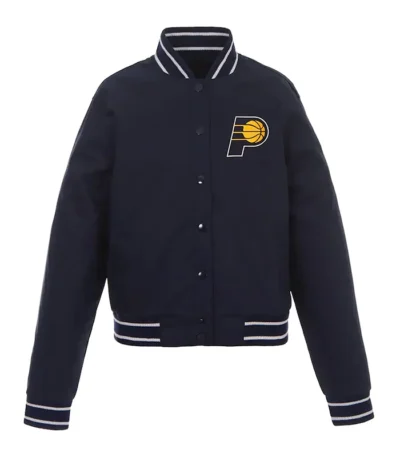 Navy Indiana Pacers Poly-Twill Bomber Jacket