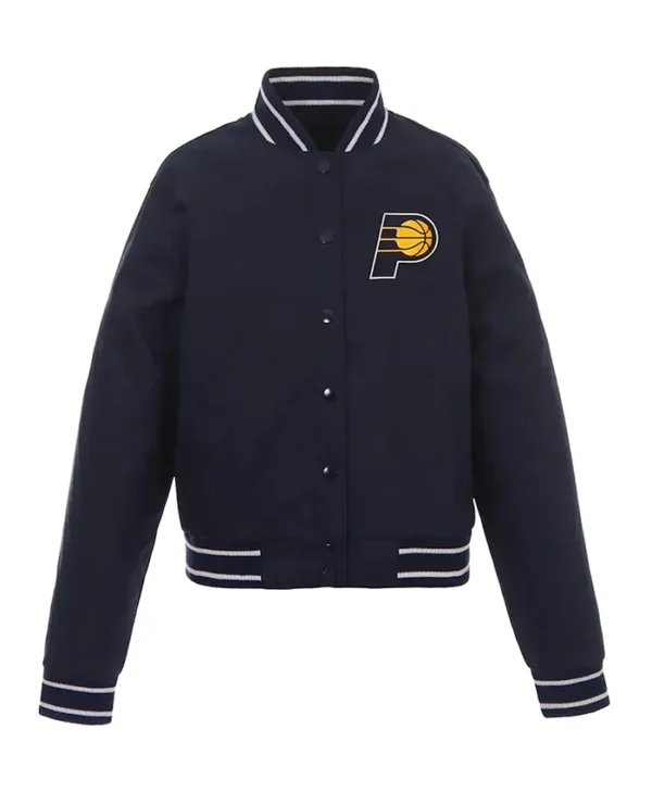 Navy Indiana Pacers Poly-Twill Bomber Jacket