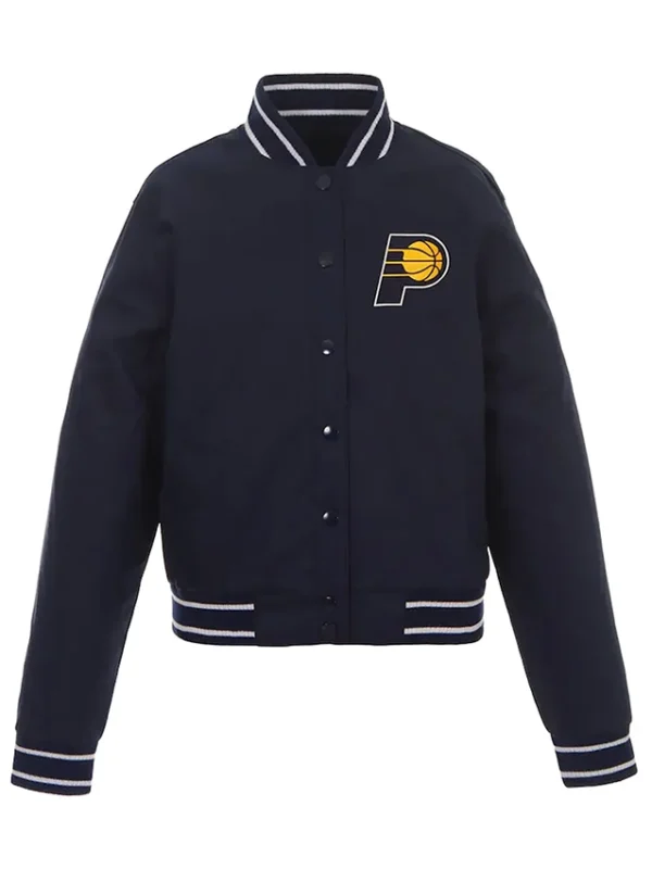 Navy Indiana Pacers Poly-Twill Bomber Jacket