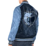 Navy/Light Blue Memphis Grizzlies Renegade Varsity Satin Jacket