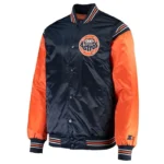 Navy/Orange Enforce Houston Astros Varsity Satin Jacket