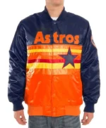 Navy/Orange Houston Astros Satin Jacket