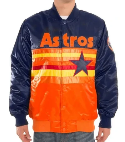 Navy/Orange Houston Astros Satin Jacket