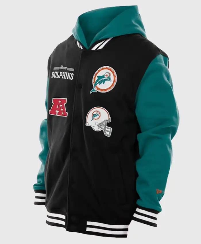 New Era Miami Dolphins Hooded Jacket New Era Miami Dolphins Hooded Jacket