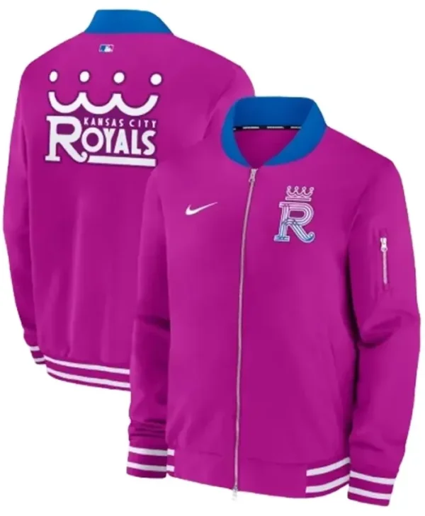 Nike Kansas City Royals Purple Bomber Jacket