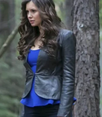 Nina Dobrev The Vampire Diaries S04 Leather Blazer