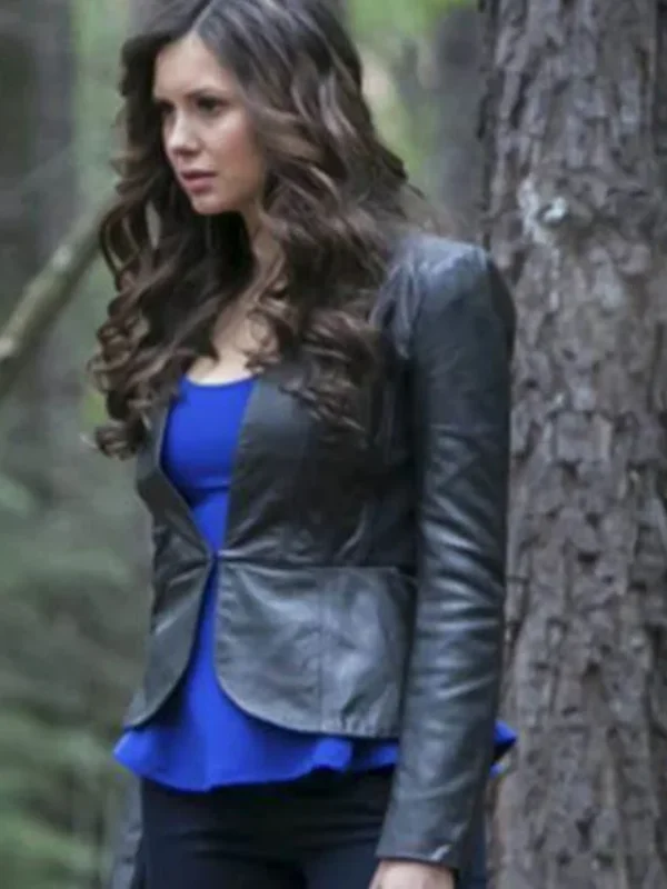 Nina Dobrev The Vampire Diaries S04 Leather Blazer