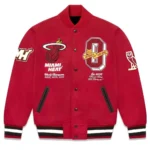 OVO Miami Heat Varsity Wool Burgundy Jacket