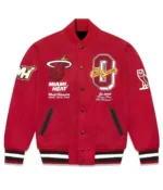 OVO Miami Heat Varsity Wool Burgundy Jacket
