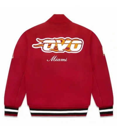 OVO Miami Heat Varsity Wool Burgundy Jacket