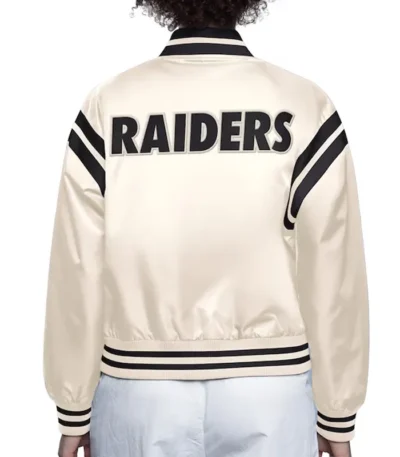 Oakland Raiders Cream Full Count Satin Jacket