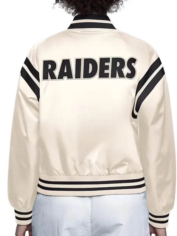Oakland Raiders Cream Full Count Satin Jacket