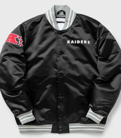 Oakland Raiders Heavyweight Black Satin Jacket