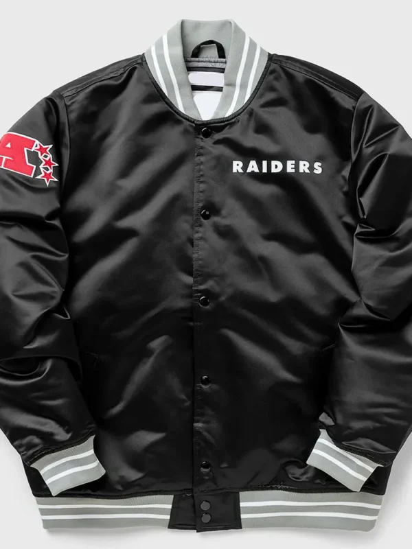 Oakland Raiders Heavyweight Black Satin Jacket