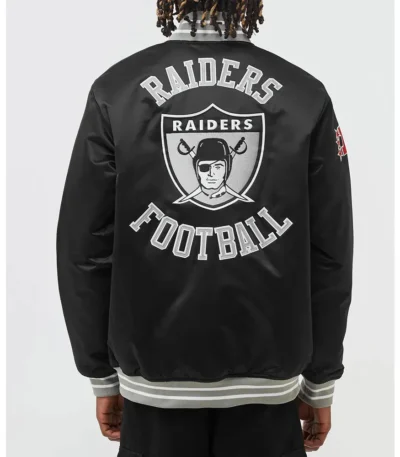 Oakland Raiders Heavyweight Black Satin Jacket