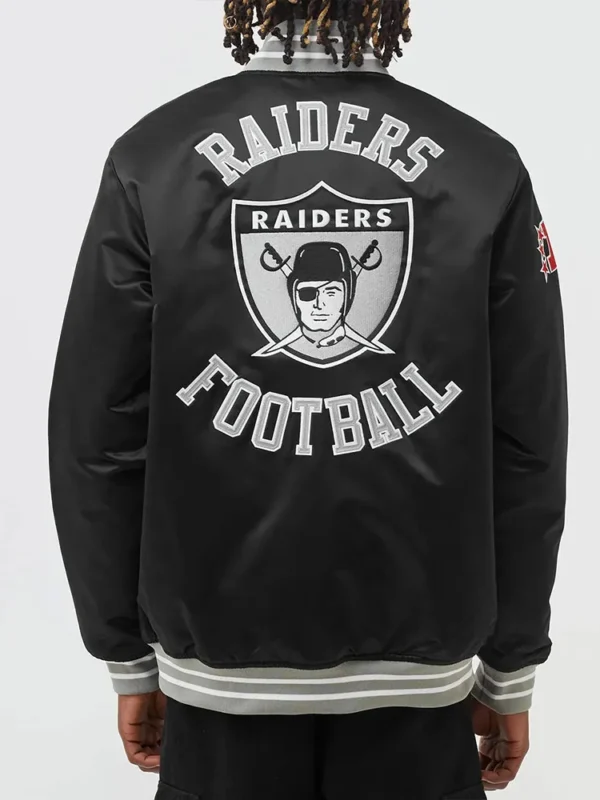 Oakland Raiders Heavyweight Black Satin Jacket