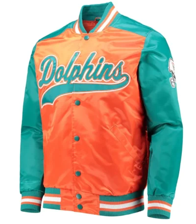 Orange The Tradition II Miami Dolphins Satin Jacket