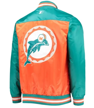 Orange The Tradition II Miami Dolphins Satin Jacket