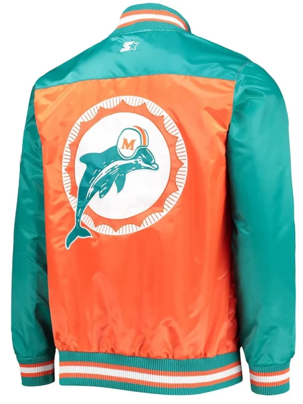Orange The Tradition II Miami Dolphins Satin Jacket