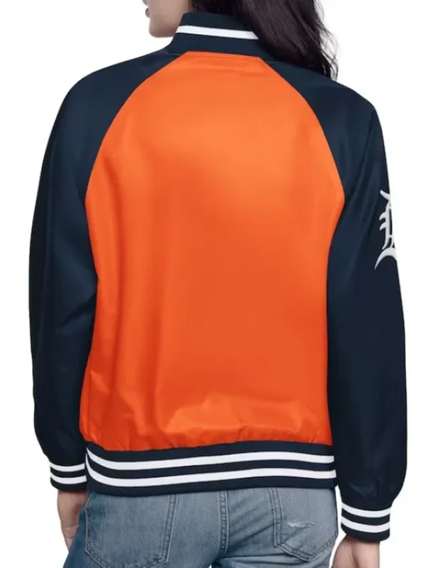 Orange/Navy Detroit Tigers Home Run Varsity Satin Jacket