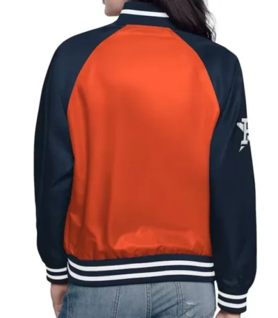 Orange/Navy Houston Astros Home Run Varsity Satin Jacket