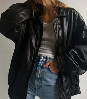Oversize Vintage Leather Jacket