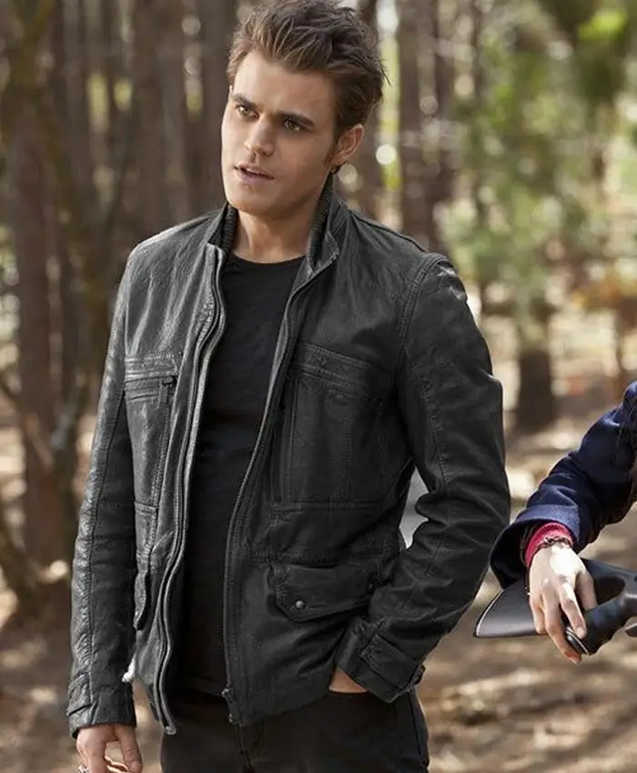 Paul Wesley Vampire Diaries Black Leather Jacket Paul Wesley Vampire Diaries Black Leather Jacket