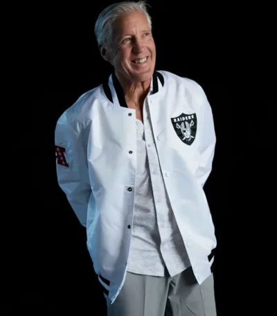 Pete Carroll White Bomber Jacket