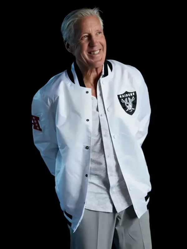 Pete Carroll White Bomber Jacket